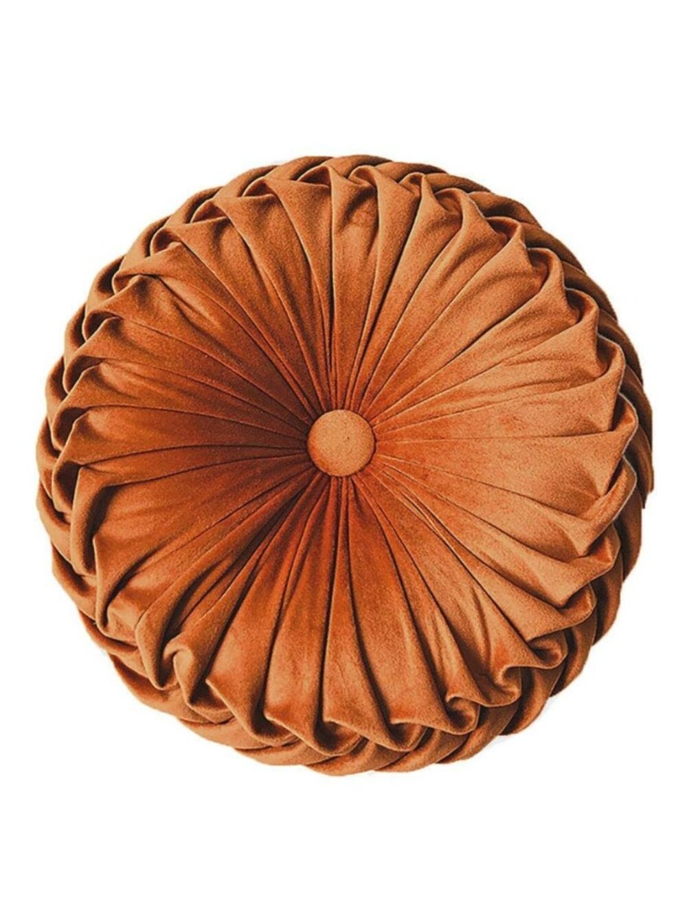 Round Throw Pillow Velvet Home Decoration Pleated Round Pillow Cushion for Couch